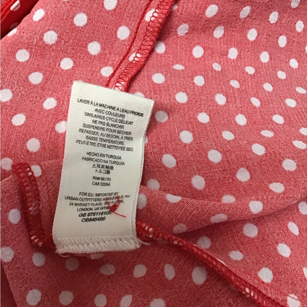 NWT Free People Red and White Polka Dot Fitted Blouse - Picture 7 of 14